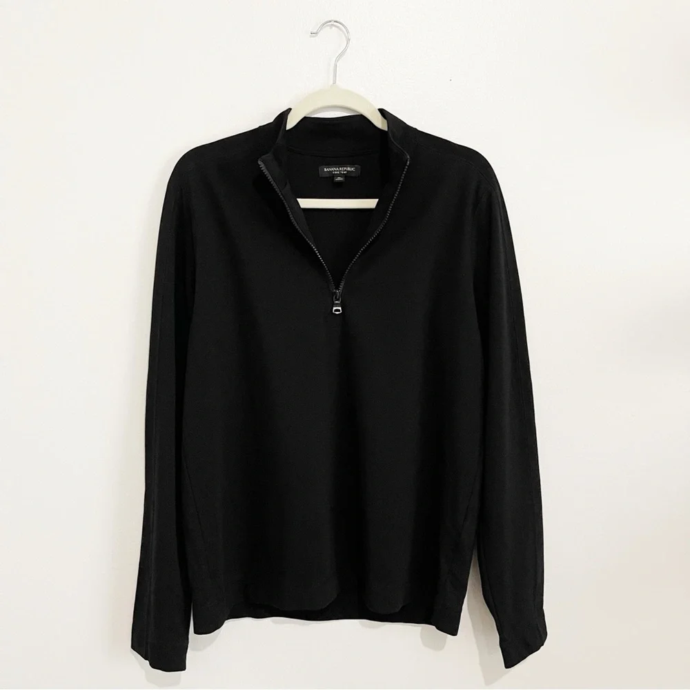 Banana Republic Men's Core Temp Mesh Half Zip Long Sleeve T-Shirt Pullover Sz M - Picture 2 of 7
